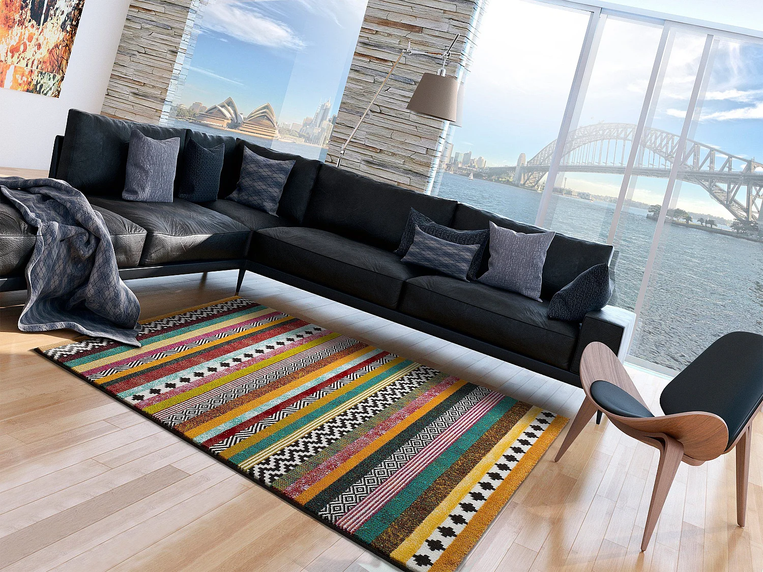 Tapis intérieur - ethnique - multicolore - 60 x 120 cm - MOAR