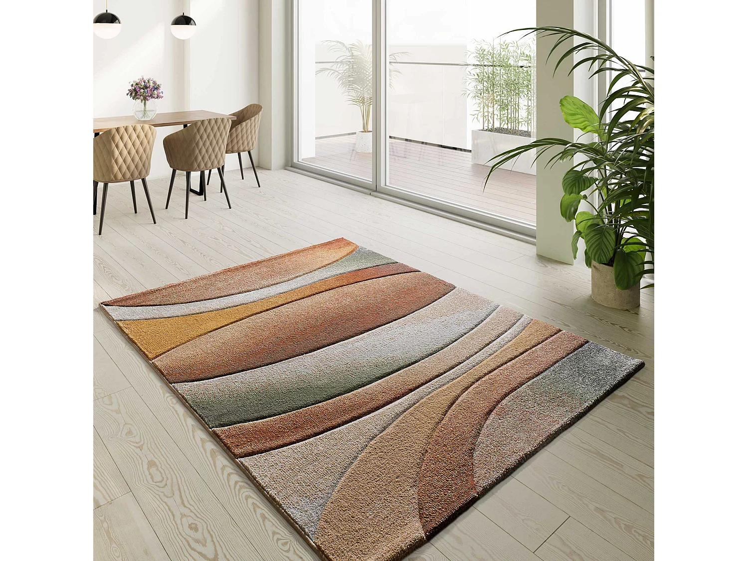 Tapis intérieur - abstrait - multicolore - 140 x 200 cm - SORA