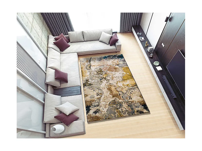 Kurzflorteppiche - abstrakt - mehrfarbig - 80x150 cm - ANOUK