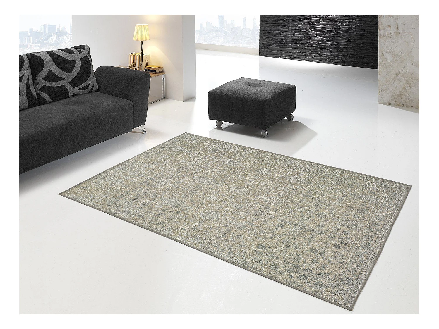 Tapis intérieur - vintage - argent - 120 x 170 cm - ISABELLA