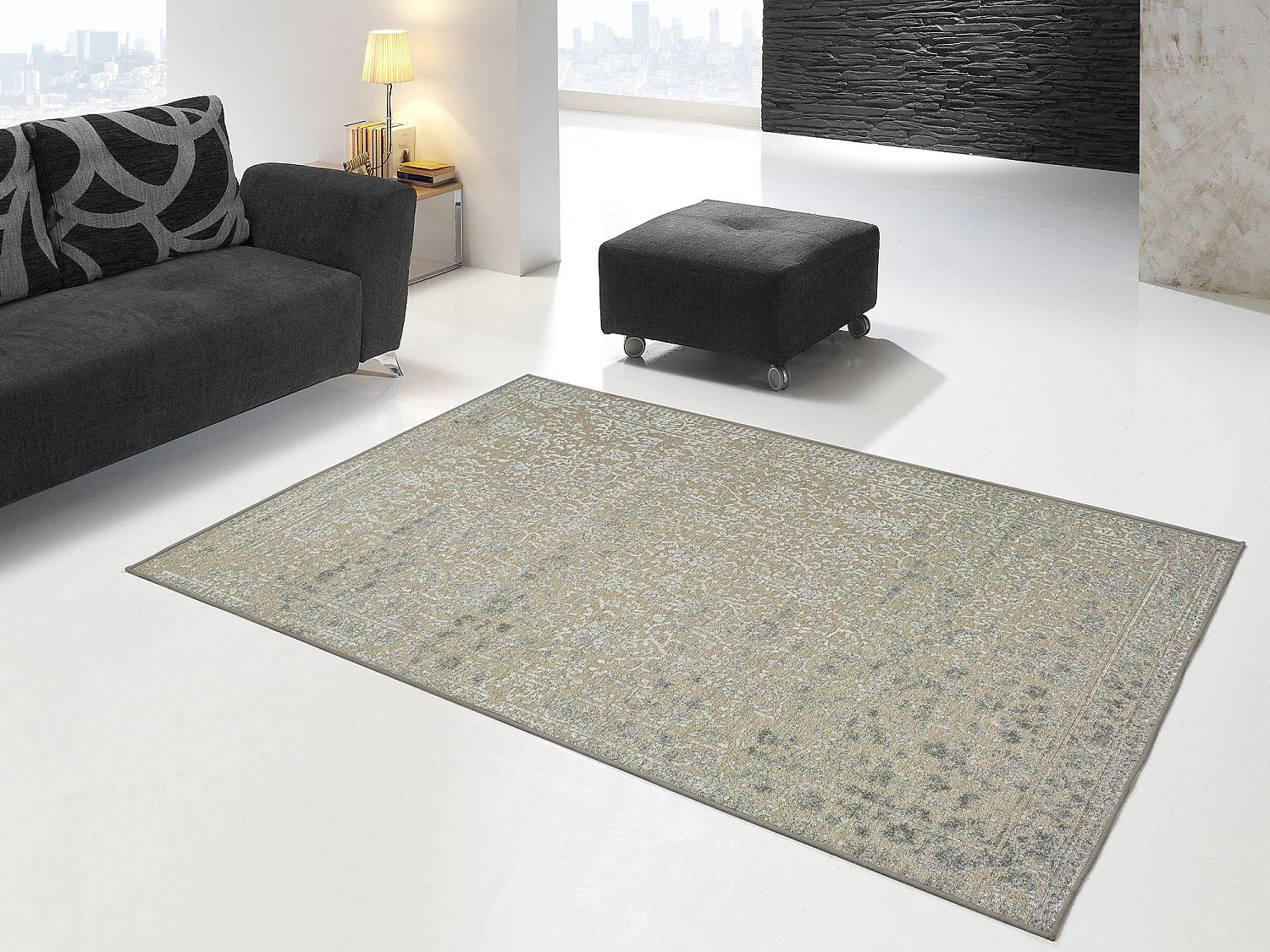 Tapis intérieur - vintage - argent - 120 x 170 cm - ISABELLA