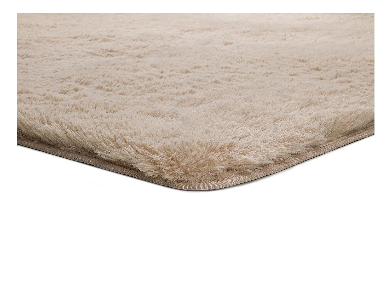 Hochflorteppich - einfarbig shaggy - beige - 140x200 cm - ALPACA