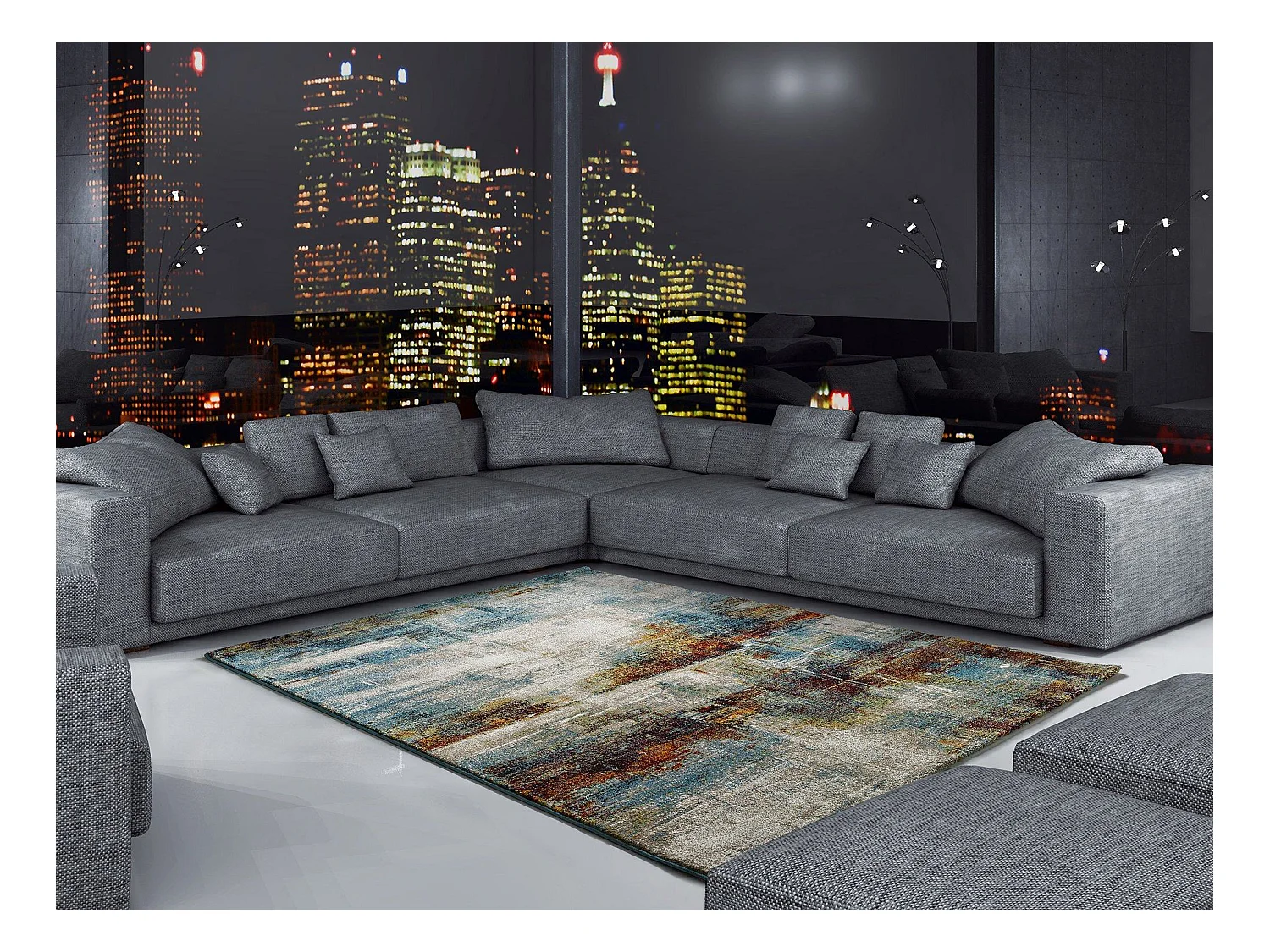 Tapis intérieur - abstrait - multicolore - 160 x 230 cm - GRAFFITI