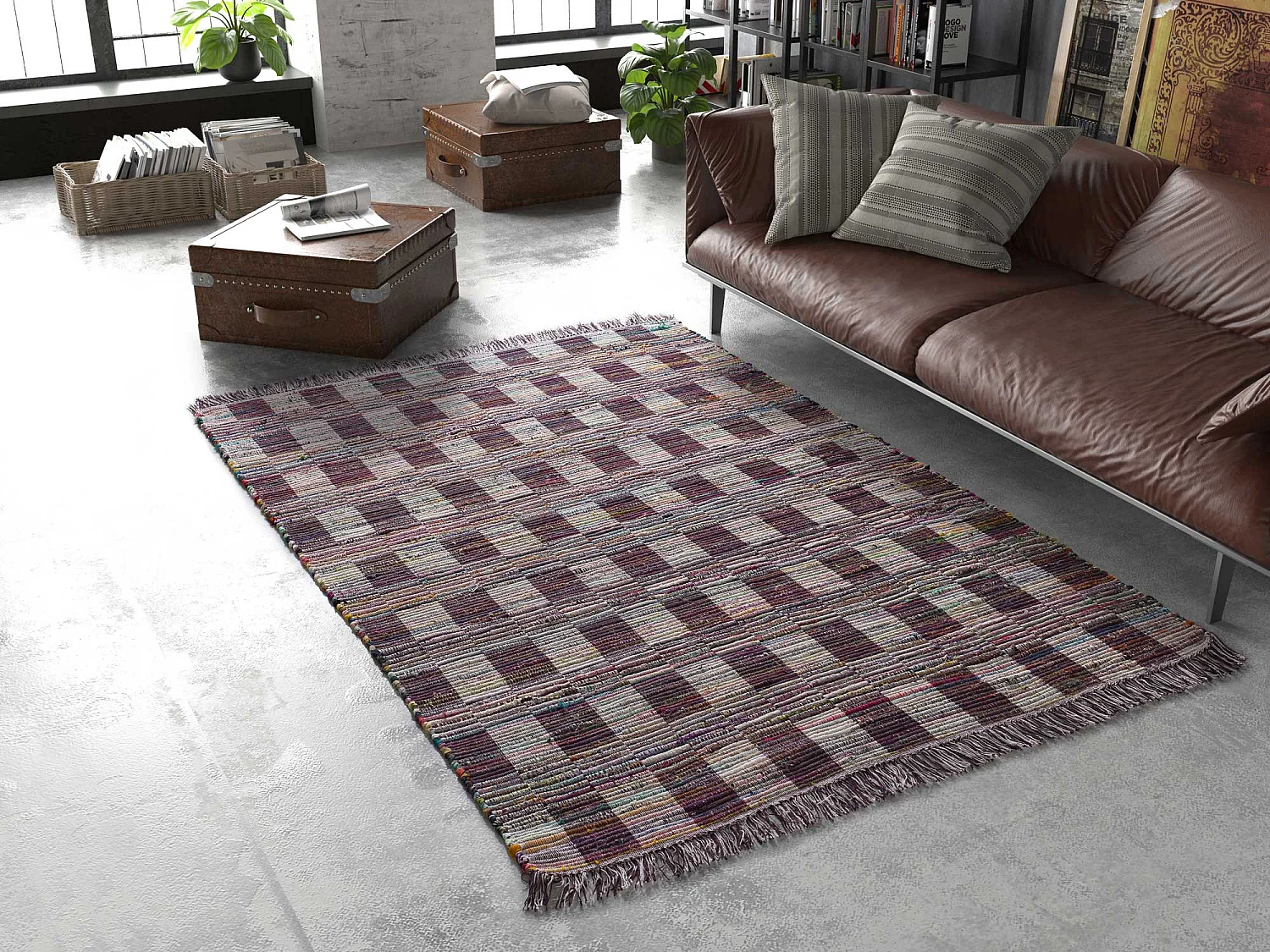 Tapis intérieur - ethnique - multicolore - 150 x 220 cm - RECRAFT
