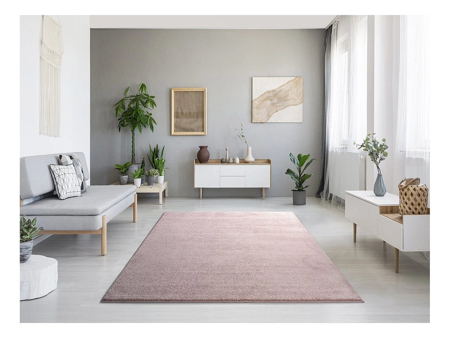 Kurzflorteppiche - Einfarbiger - rosa - 160x230 cm - MONTANA