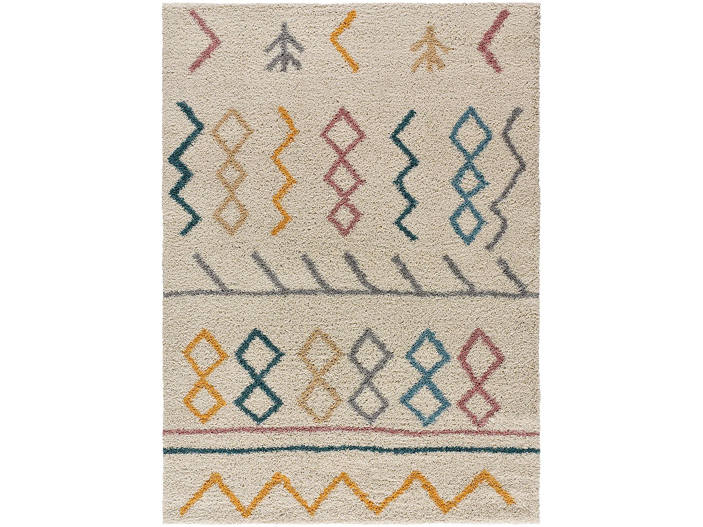 Tappeto interno - shaggy geometrico - multicolore - 133 x 190 cm - ULAI