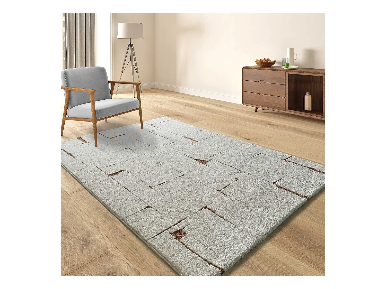 Tapis intérieur - scandinave - rouille - 120 x 170 cm - CANDELA