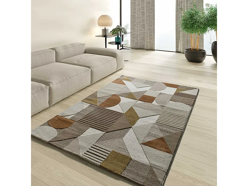 Laagpolig tapijt - geometrisch - veelkleurig - 160x230 cm - MELFI