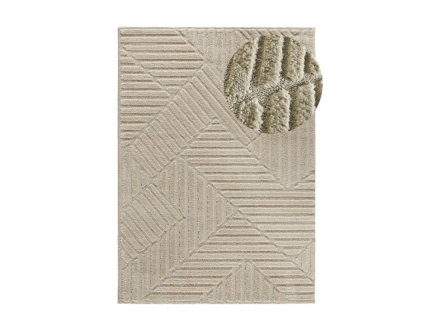 Tapis intérieur - géométrique - beige - 80 x 150 cm - NUMA