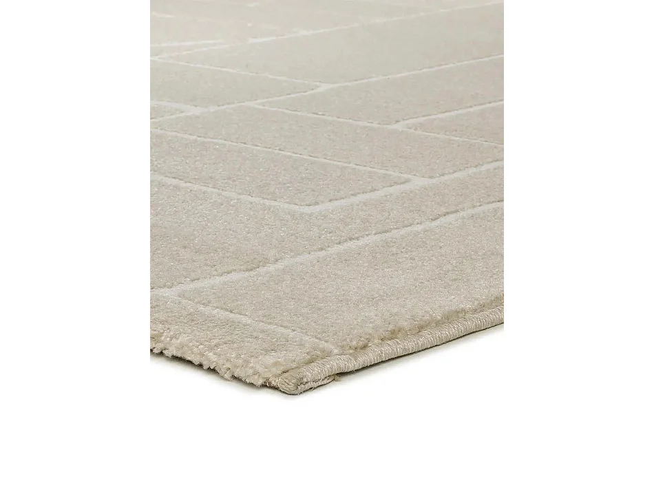 Laagpolig tapijt - abstract - crème - 80x150 cm - HL-ETHNIC