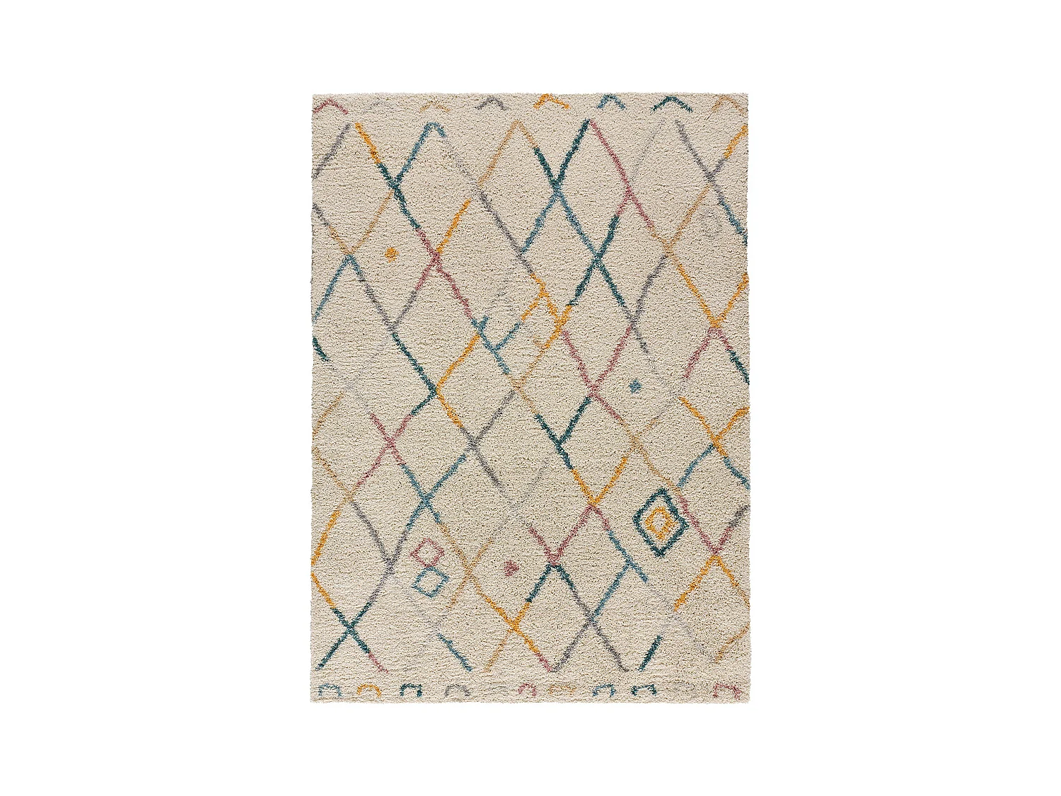 Hochflorteppich - berber - mehrfarbig - 80x150 cm - ULAI