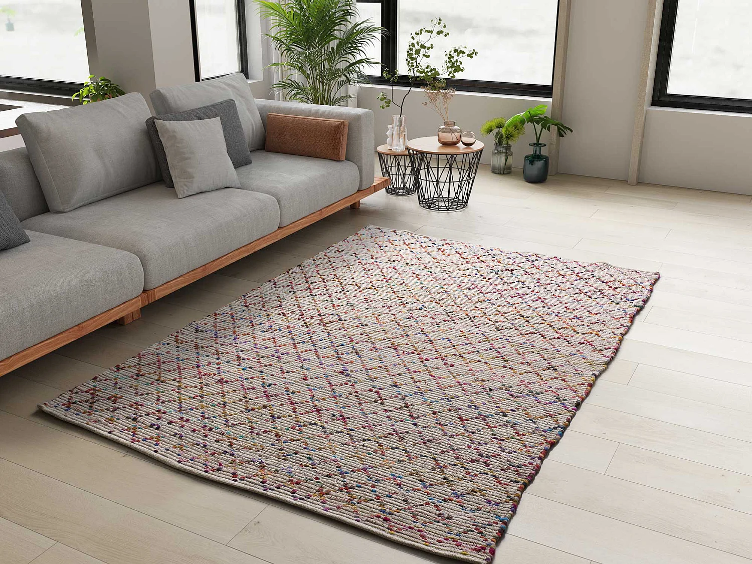 Tapis intérieur - ethnique - multicolore - 60 x 110 cm - REUNITE