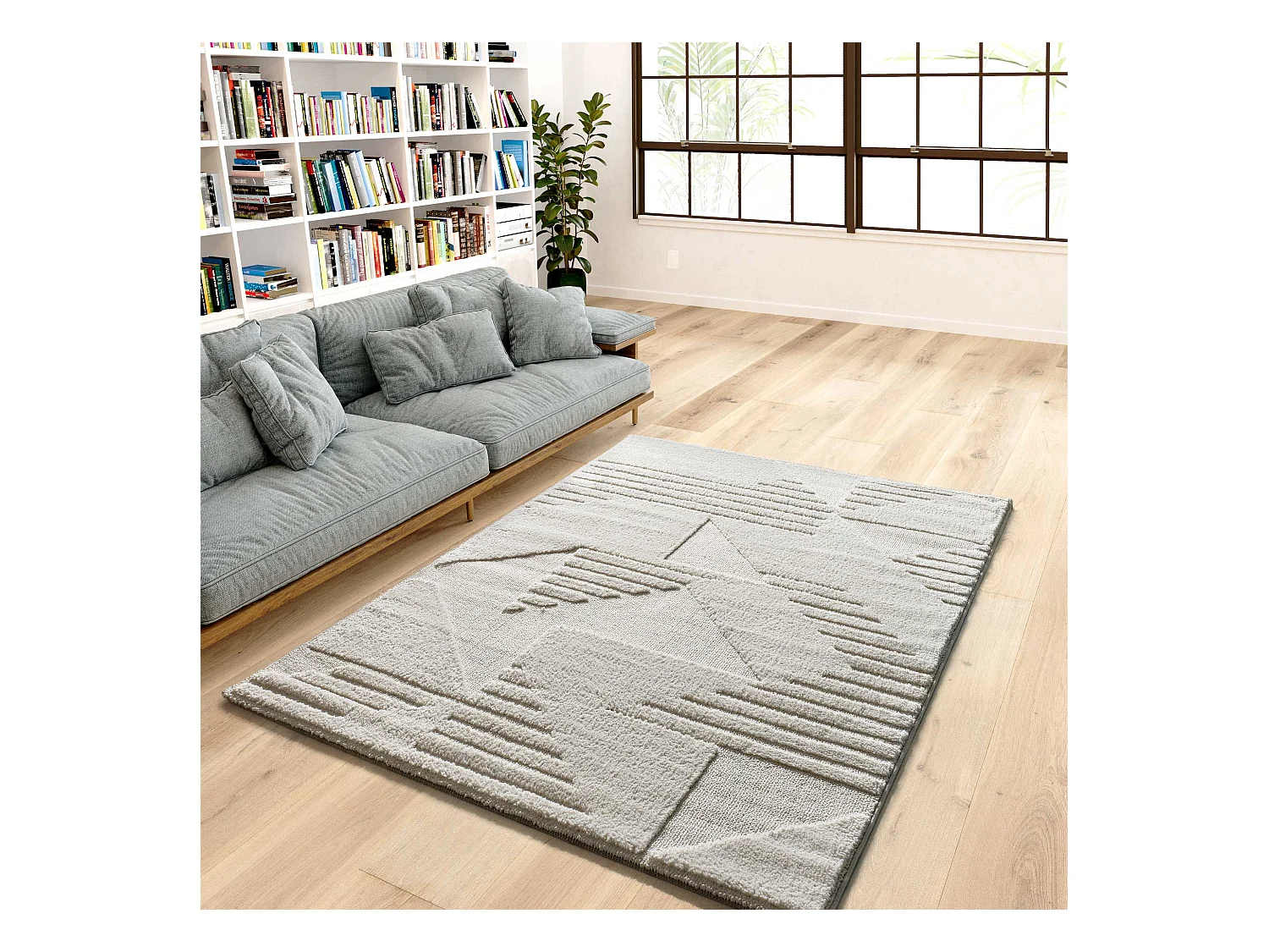 Tapis intérieur - géométrique - crème - 160 x 230 cm - NUMA