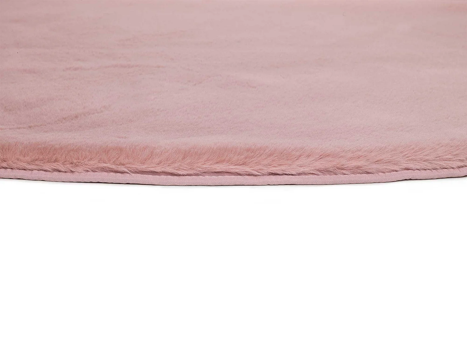 Tapis intérieur rond - shaggy uni - rose - diam.120 cm - FOX