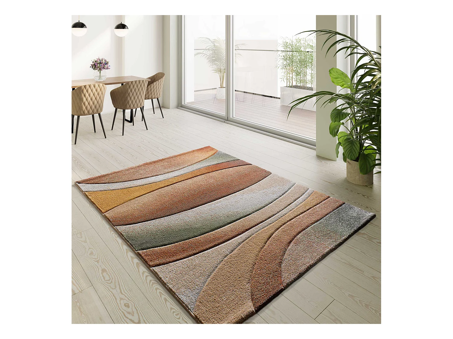 Tapis intérieur - abstrait - multicolore - 160 x 230 cm - SORA