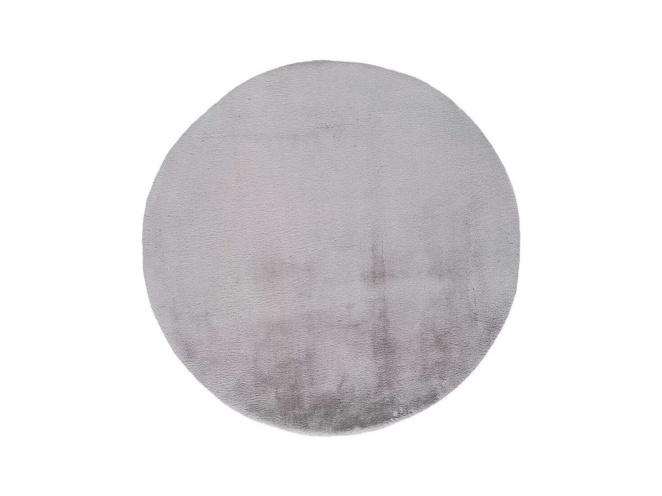 Hochflorteppich - einfarbig shaggy - silber - D.120 cm - FOX