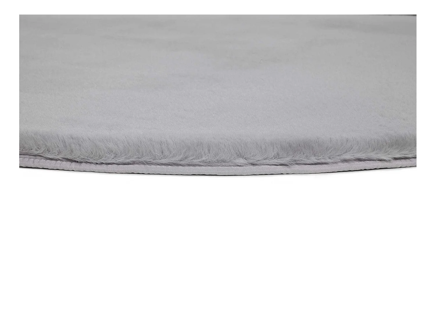 Hochflorteppich - einfarbig shaggy - silber - D.120 cm - FOX
