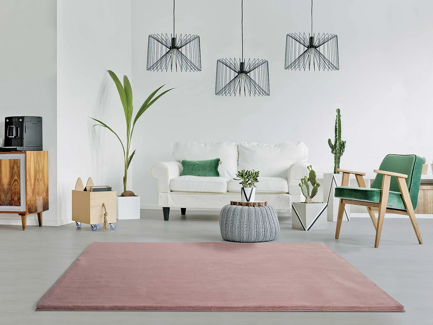 Hoogpolig tapijt - shaggy glad - roze - 80x150 cm - FOX