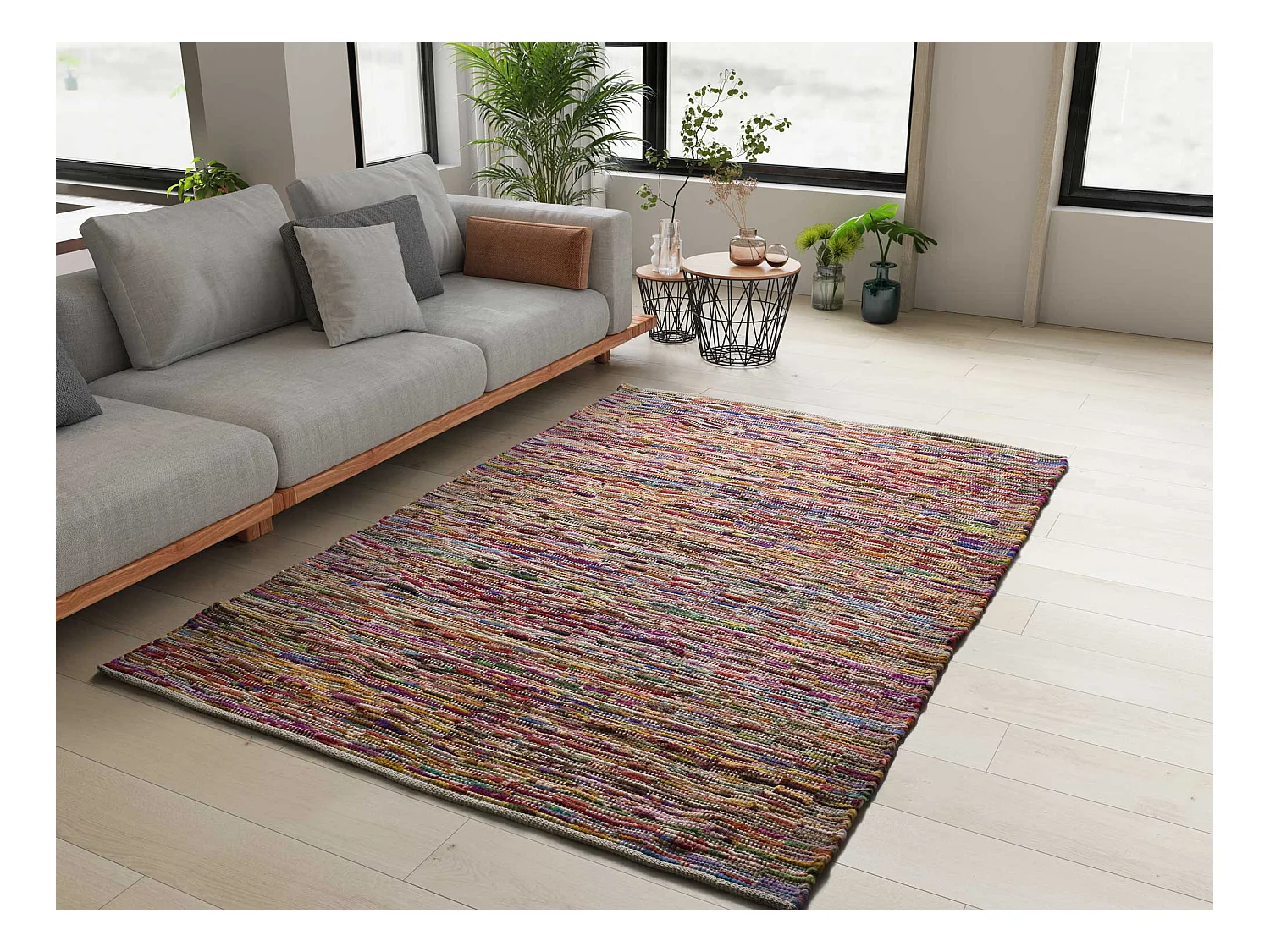 Tapis intérieur - ethnique - multicolore - 60 x 110 cm - REUNITE