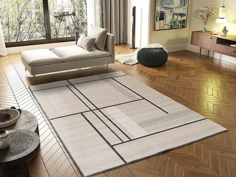 Alfombra interior  - geométrico - beige - 160 x 230 cm - DOMUS