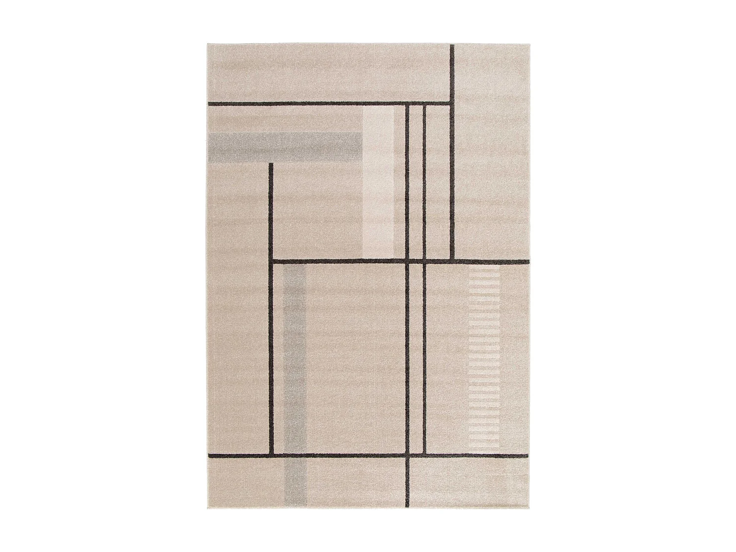 Kurzflorteppiche - geometrisch - beige - 160x230 cm - DOMUS