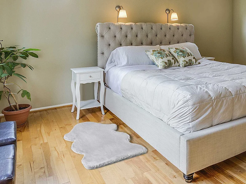 Alfombra interior  - shaggy liso - plata - 60 x 90 cm - FOX