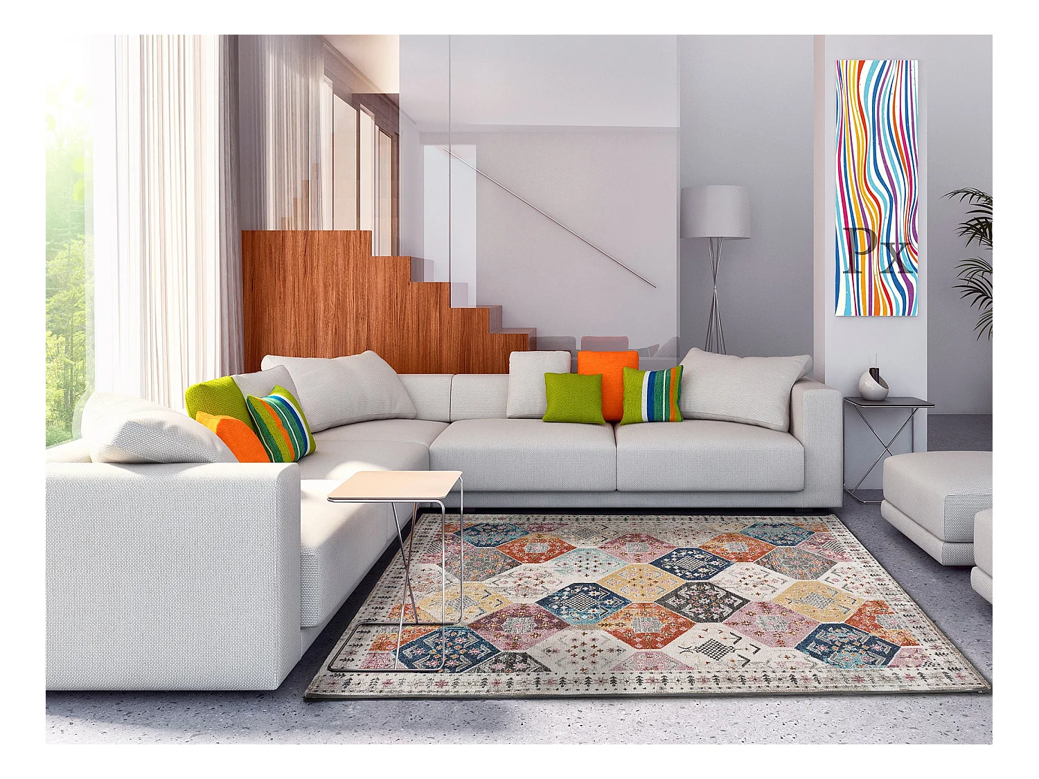 Tapis intérieur - ethnique - multicolore - 200 x 290 cm - MIRVA