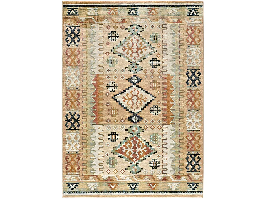 Kurzflorteppiche - ethnisch - mehrfarbig - 95x140 cm - ANTALIA