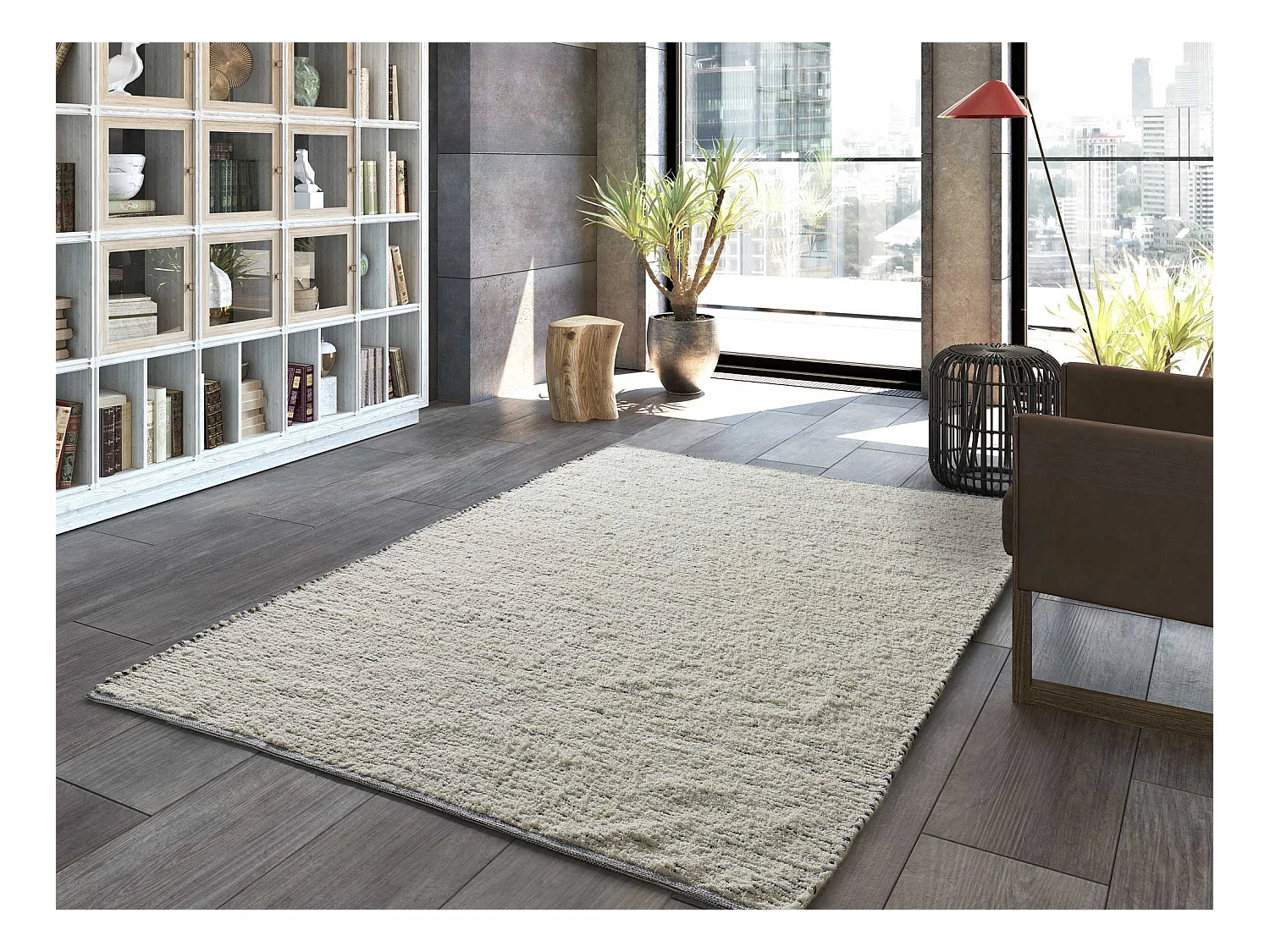 Tapis intérieur - semi-uni - blanc - 60 x 110 cm - REIMAGINE