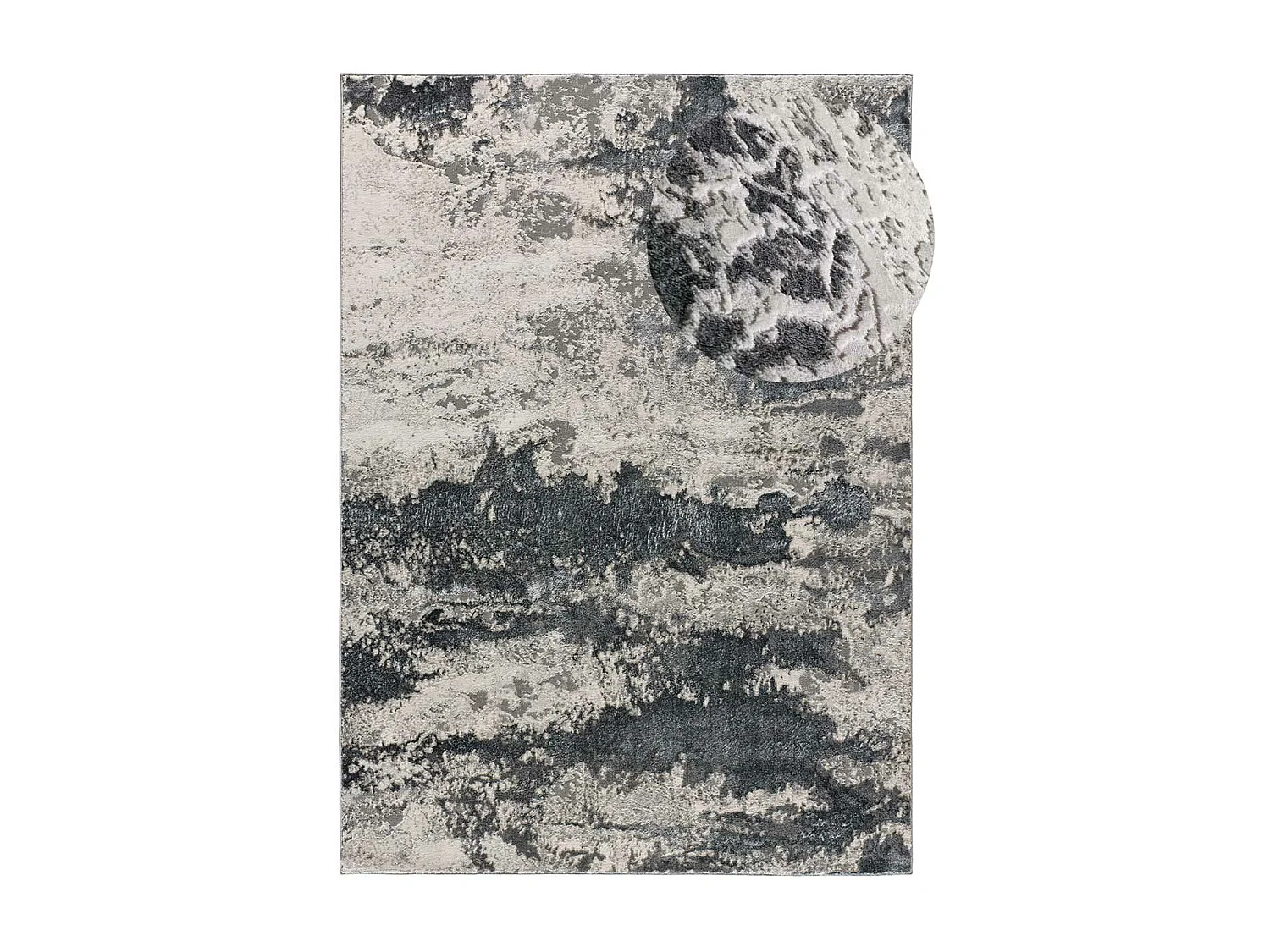 Kurzflorteppich - abstrakt - grau - 80x150 cm - AGATA