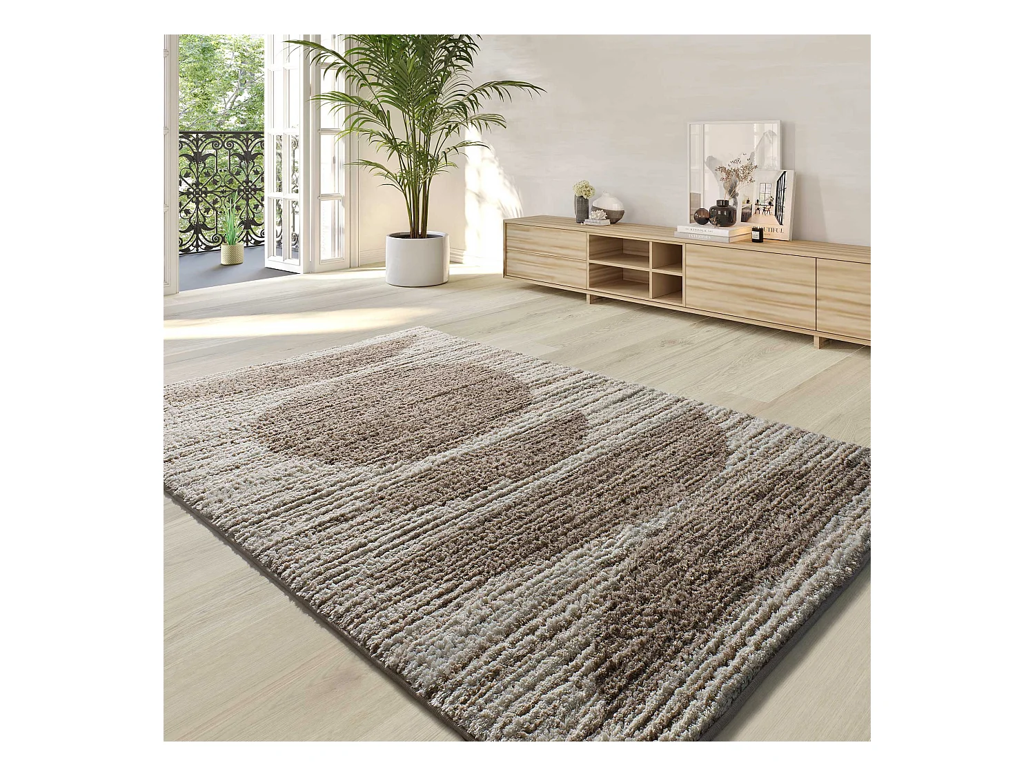 Tapis intérieur - scandinave - beige - 120 x 170 cm - LIMA