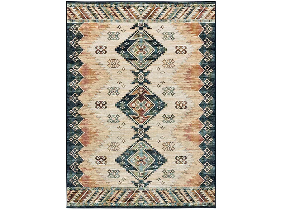 Laagpolig tapijt - etnisch - veelkleurig - 135x195 cm - ANTALIA