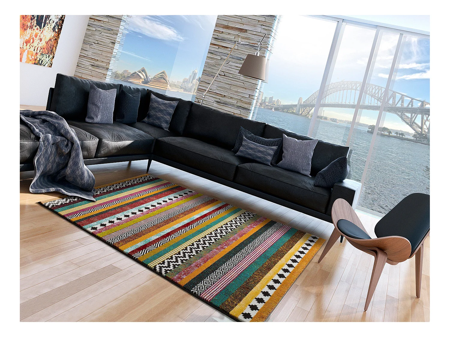 Laagpolig tapijt - etnisch - veelkleurig - 80x150 cm - MOAR