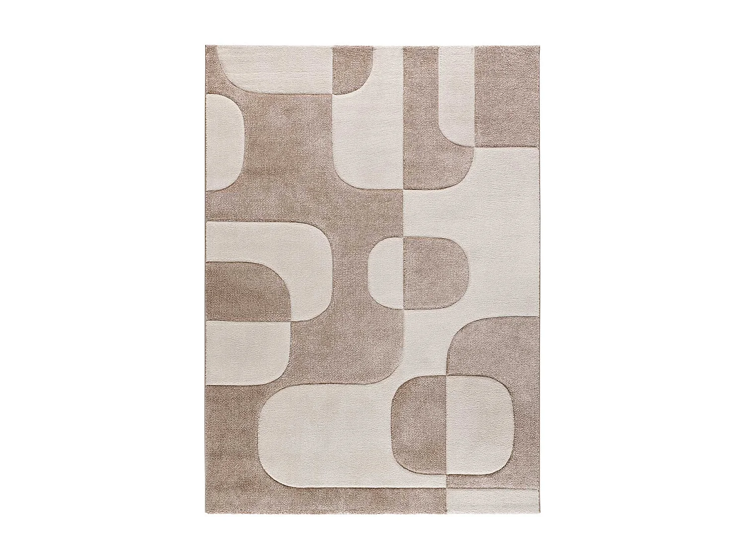 Tapis intérieur - géométrique - crème - 120 x 170 cm - LENA