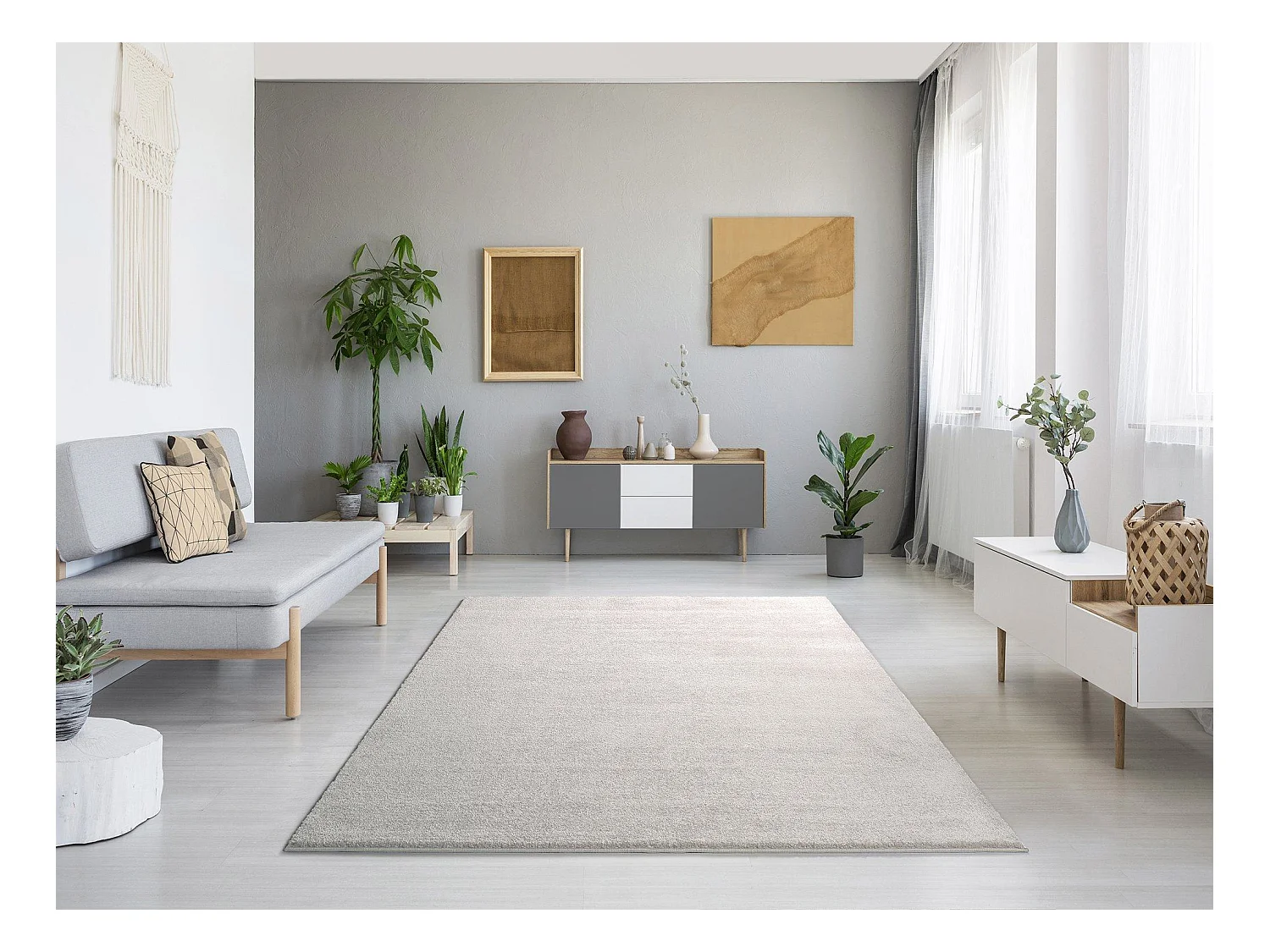 Kurzflorteppiche - Einfarbiger - weiß - 160x230 cm - MONTANA