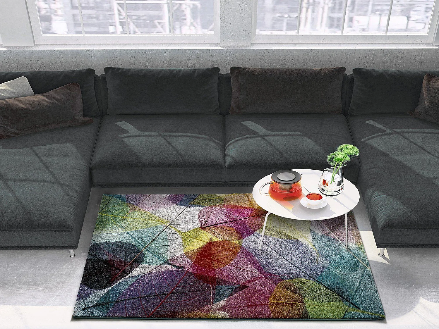 Tapis intérieur - moderne - multicolore - 140 x 200 cm - COLORS
