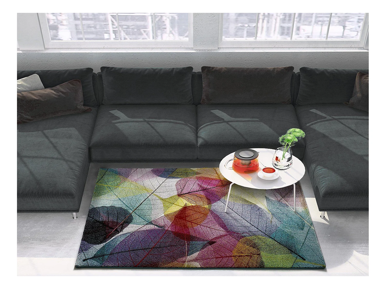 Tapis intérieur - moderne - multicolore - 140 x 200 cm - COLORS