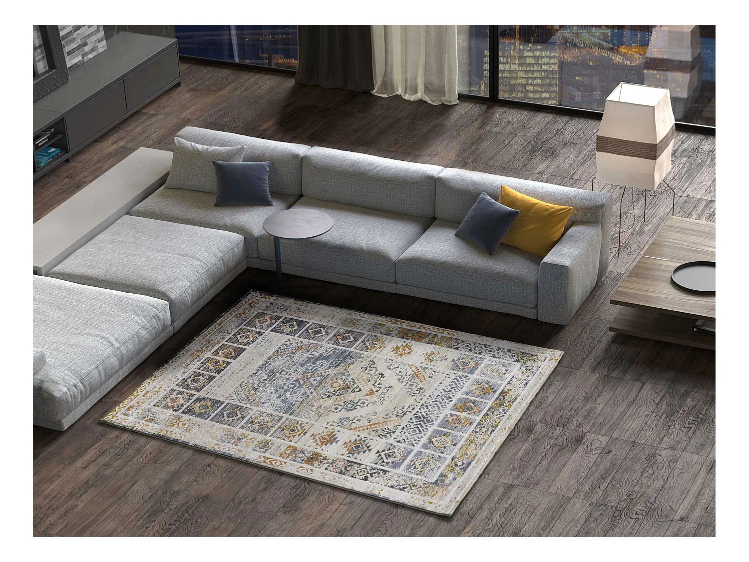Kurzflorteppich - vintage - mehrfarbig - 115x170 cm - KILIS