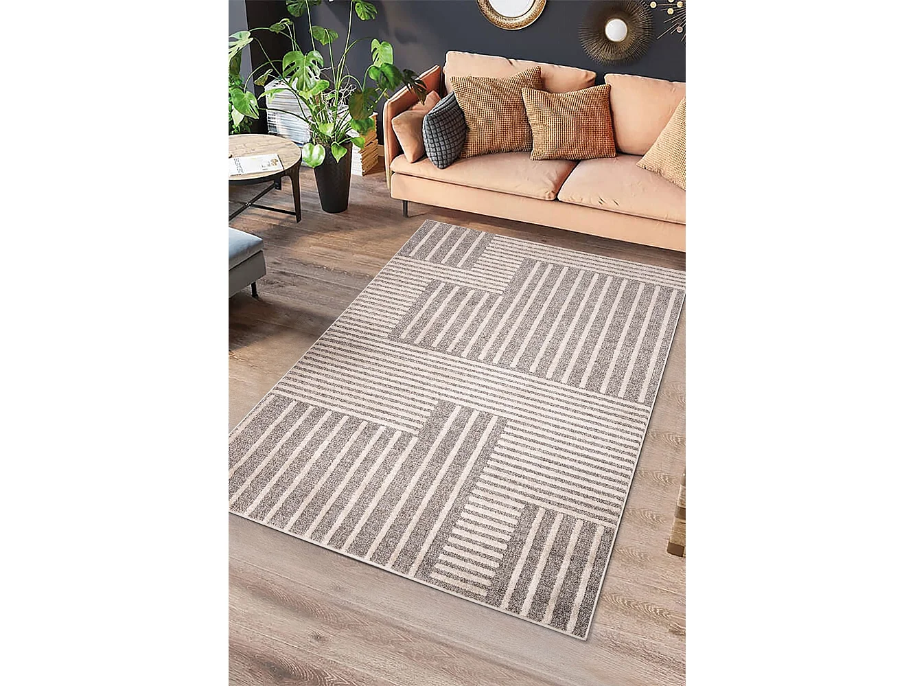 Alfombra interior  - geométrico - beige - 160 x 230 cm - PAULA