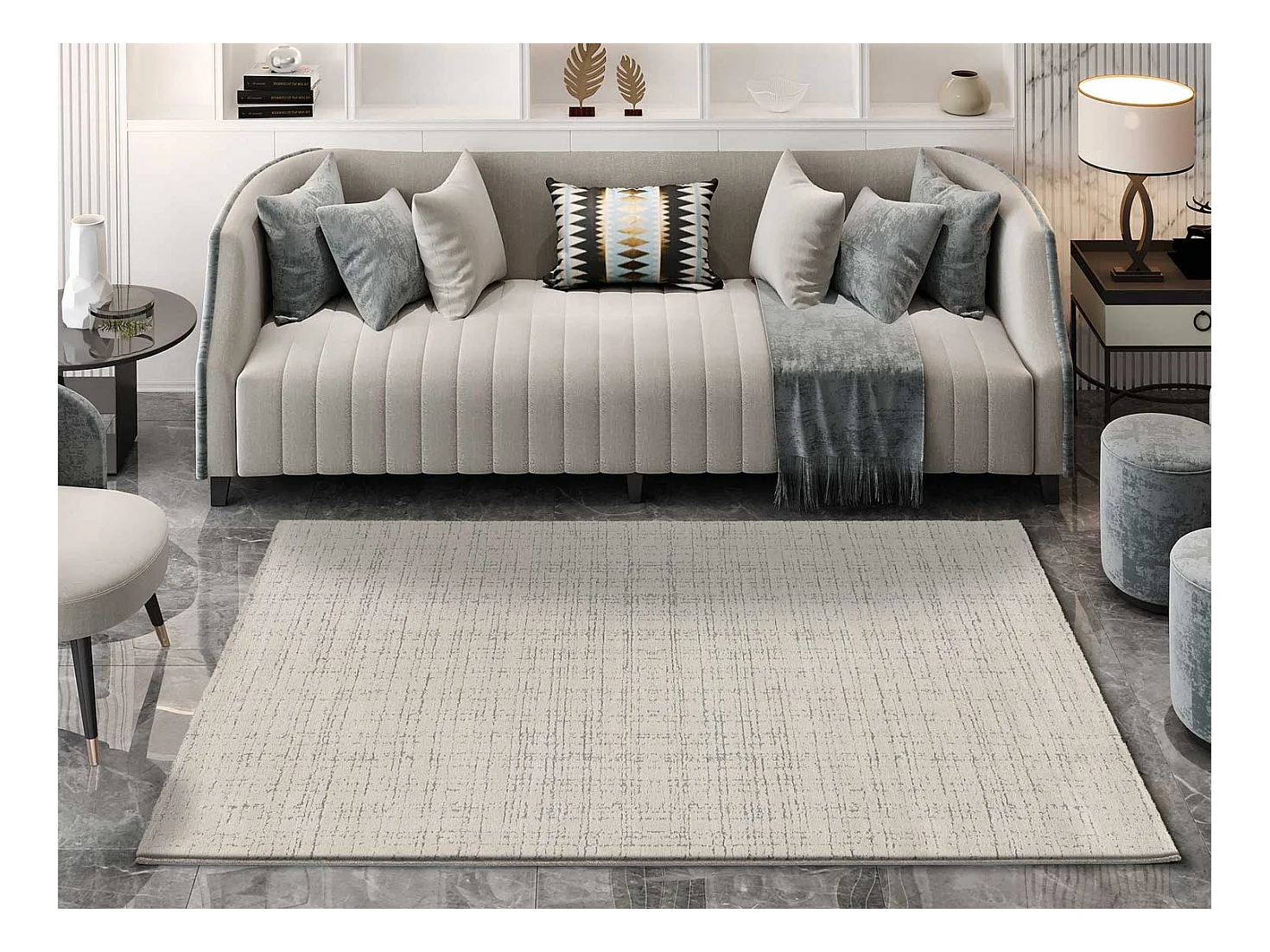 Tapis intérieur - abstrait - crème - 160 x 230 cm - HL-NATURAL