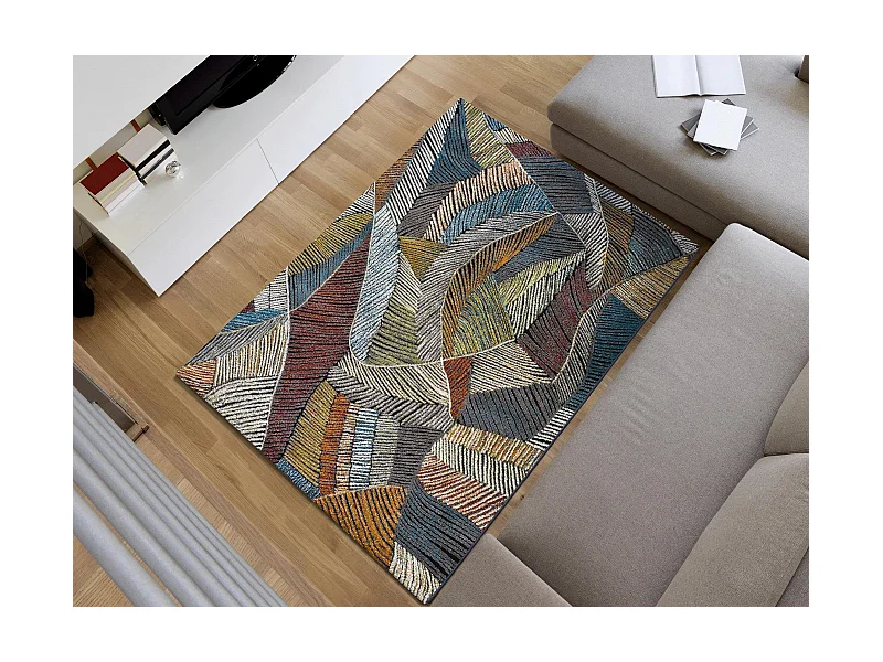 Kurzflorteppiche - abstrakt - mehrfarbig - 160x230 cm - KOBY