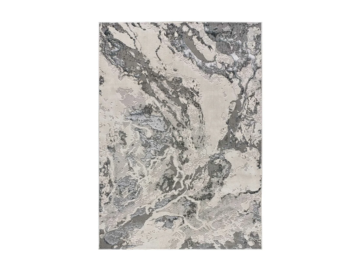 Kurzflorteppich - abstrakt - grau - 140x200 cm - AGATA