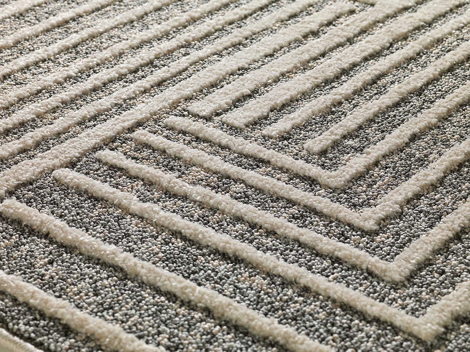 Tapis intérieur - géométrique - gris - 140 x 200 cm - PAULA