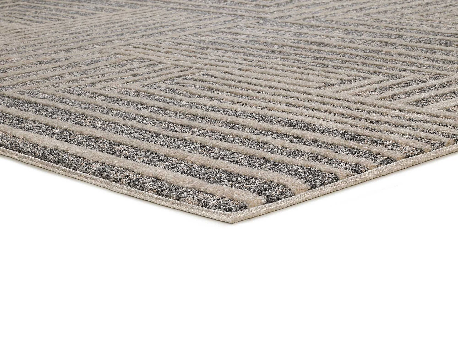 Tapis intérieur - géométrique - gris - 140 x 200 cm - PAULA