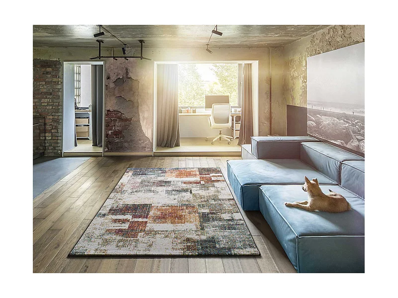 Kurzflorteppich - abstrakt - mehrfarbig - 80x150 cm - PANDORA