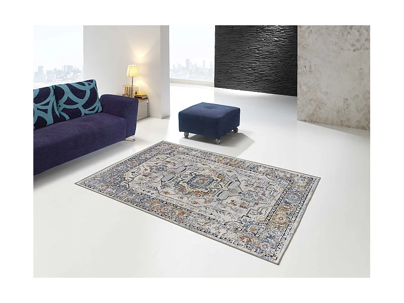 Kurzflorteppiche - vintage - grau - 140x200 cm - MABEL