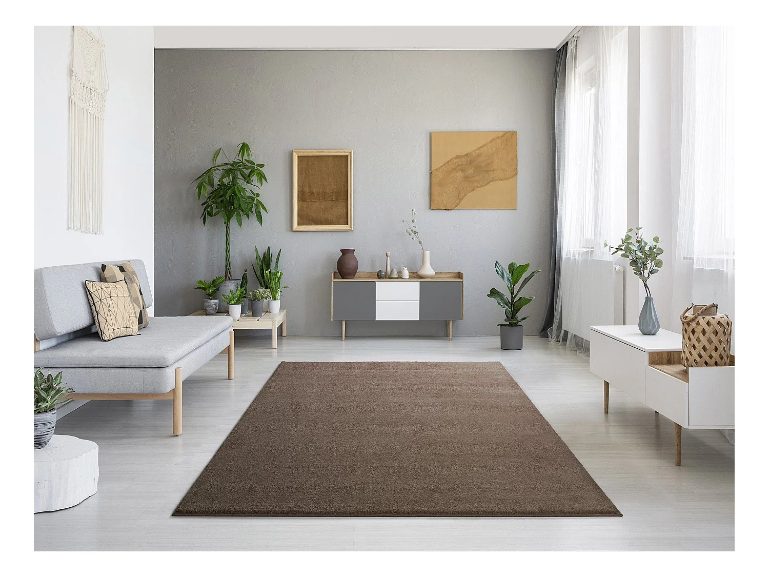 Tapis intérieur - uni - beige - 200 x 290 cm - MONTANA