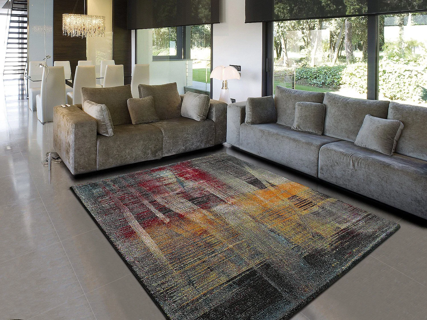 Tappeto interno - astratto - multicolore - 120 x 170 cm - BIANCA