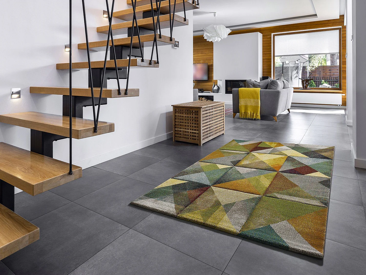 Tapis intérieur - géométrique - multicolore - 160 x 230 cm - MATRIX