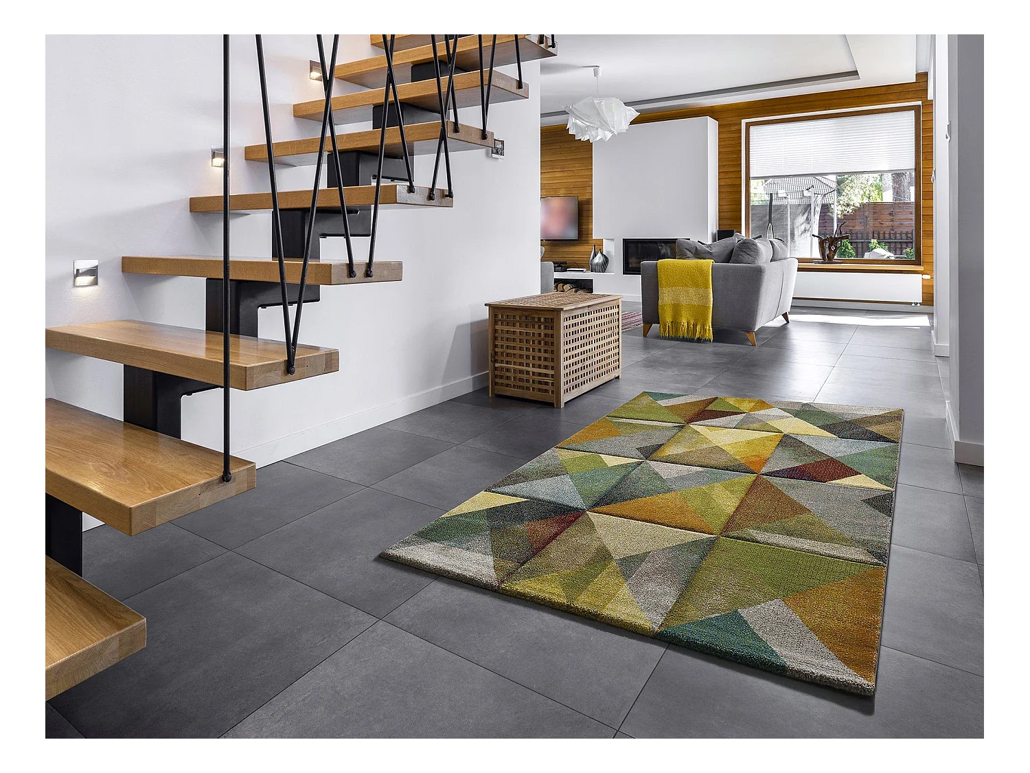 Tapis intérieur - géométrique - multicolore - 160 x 230 cm - MATRIX